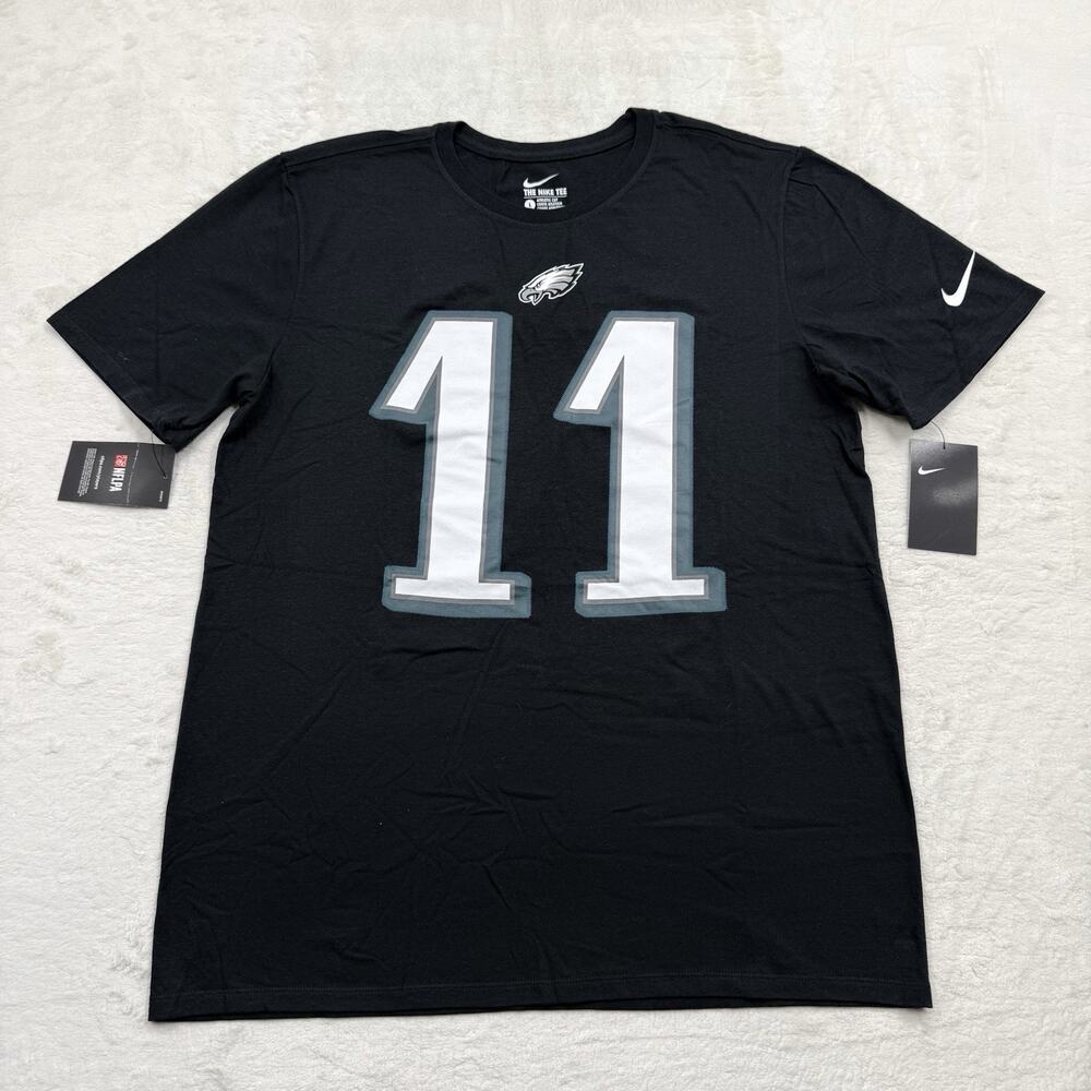 Nike Philadelphia Eagles Shirt Mens Large Athletic Cut Black Carson Wentz NFL